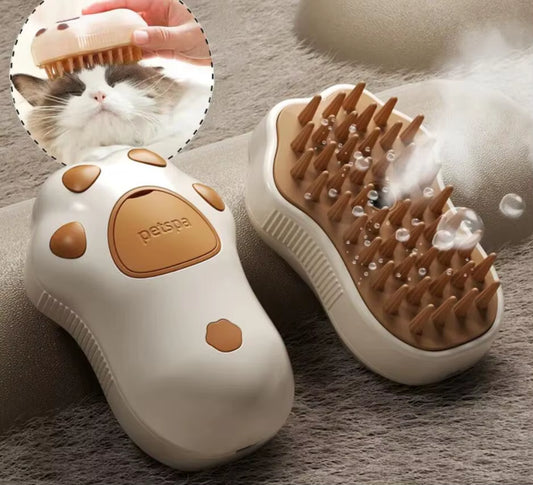 Spray Cat Steam Brush Pet SPA Grooming Cleaning Cat Hair Removal Comb Cat Paw Steamy Brush